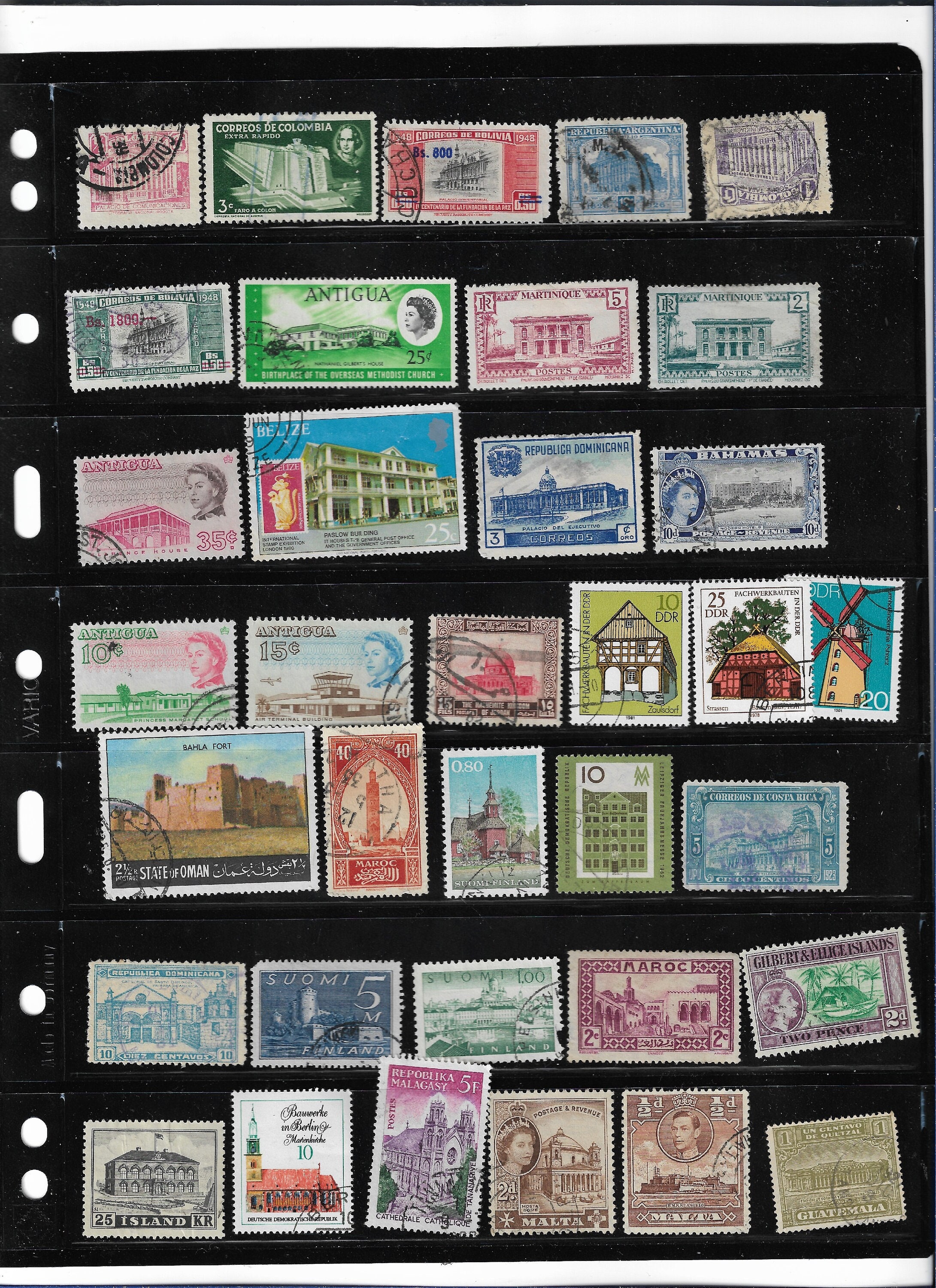 Example Of Postage 119 Worldwide Architecture Postage Stamps Including Many Older and ...
