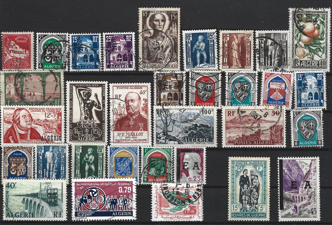 Algeria Postage Stamps From the 1940s-70s X 50. Vintage Algerian French ...