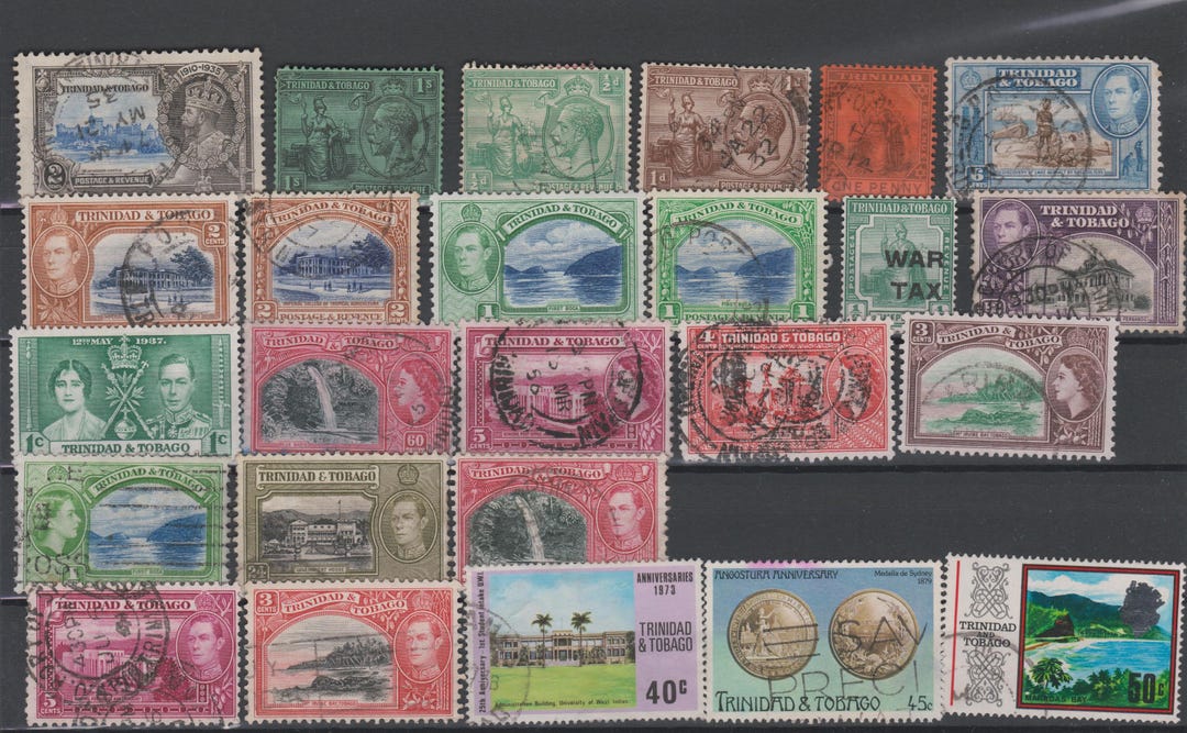 Trinidad & Tobago Postage Stamps From the 1900s to 70s X 25. Vintage ...