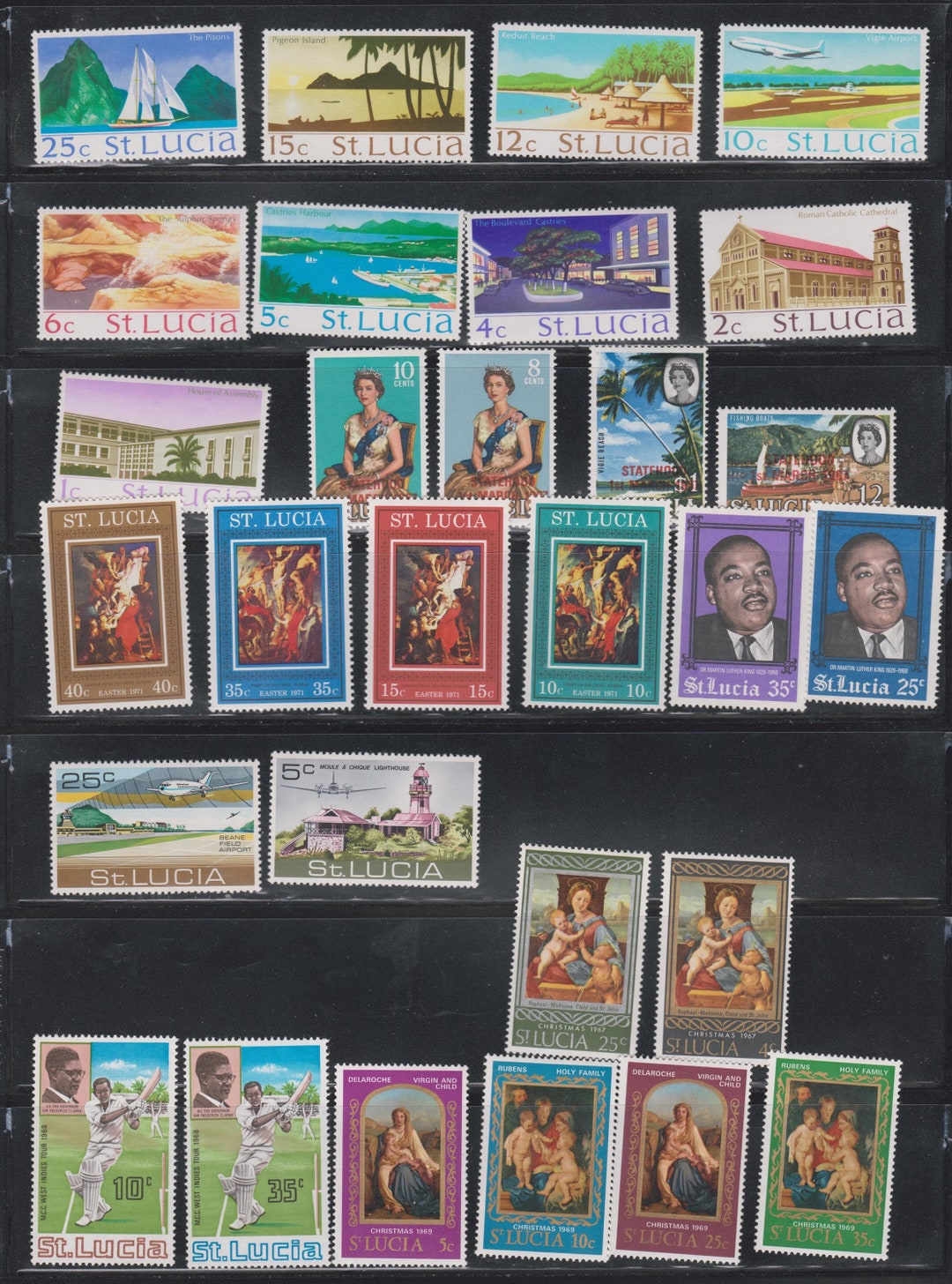 56x St. Lucia Postage Stamps From the 1960s/70s. Vintage Caribbean ...