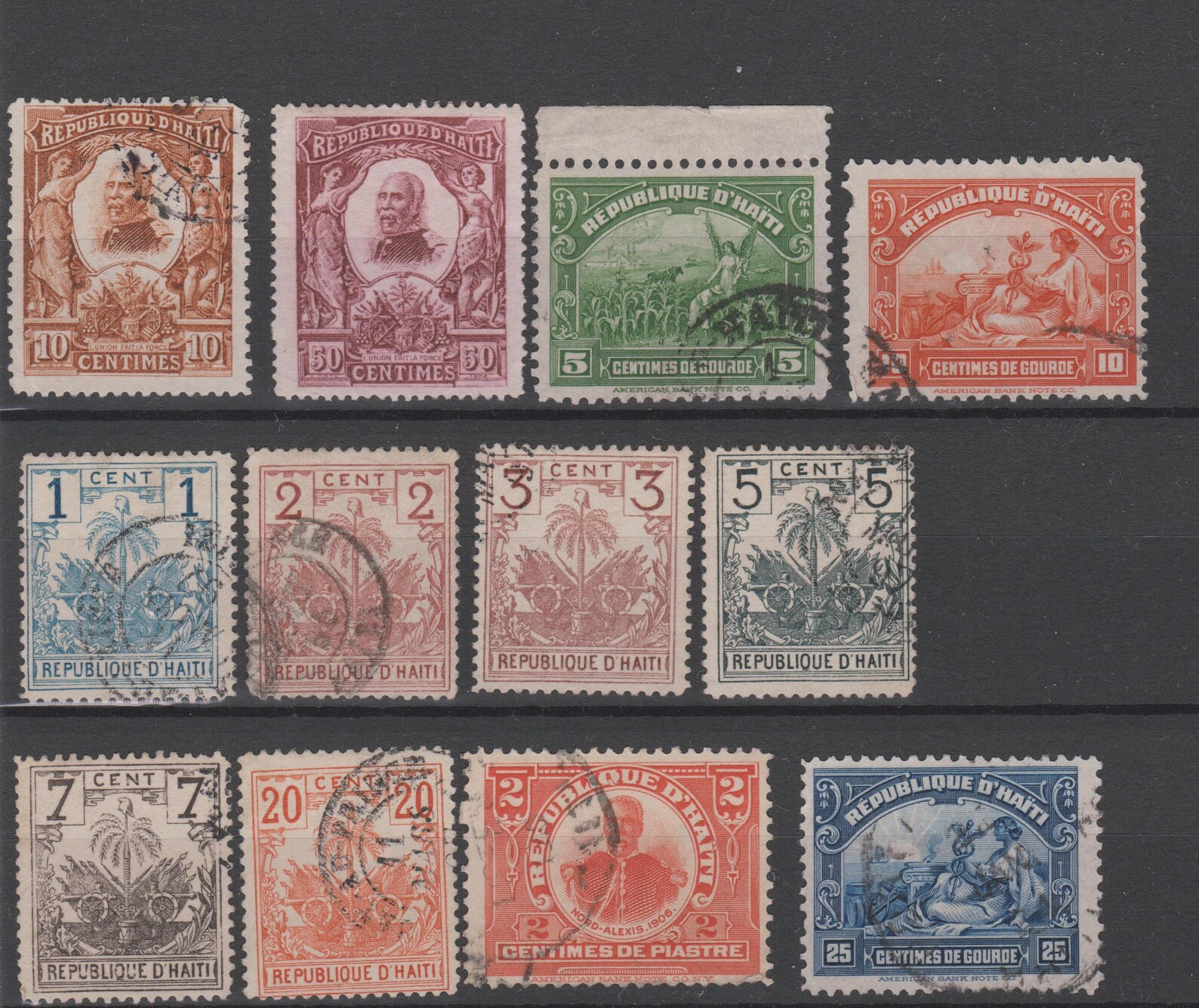 12 Older Haiti Stamps (1890s/1900s). Haitian Postage Stamp Collection ...
