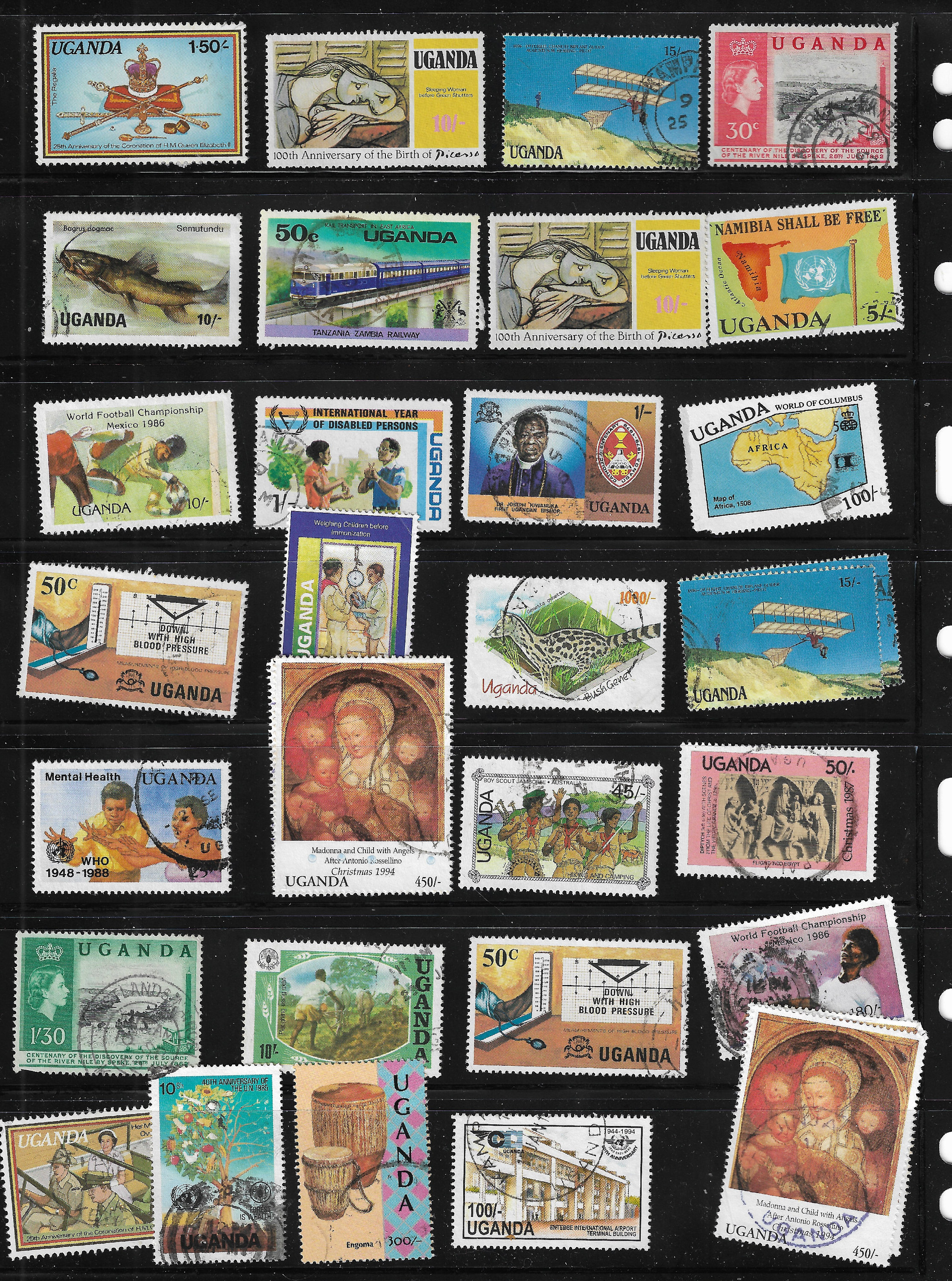 70+ Uganda Stamp Collection. Assortment of Used Commemorative Stamps ...