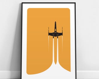 Blast Off / STARWARS X-Wing POSTER - Giclée Fine Art Print / multiple colour options / framed or unframed / wide range of sizes