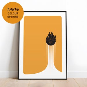 Blast Off / STARWARS Millennium Falcon  POSTER - Giclée Fine Art Print / 3X colour options / framed or unframed / wide range of sizes