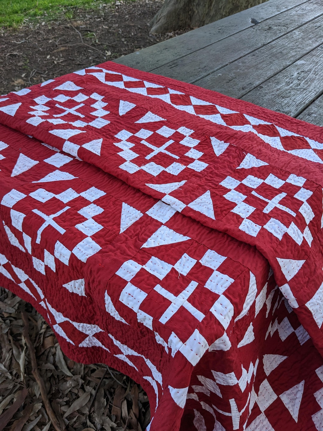 Fully Handstitched Patchwork Quilt / Throw Etsy Canada