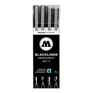 Kit di pennarelli permanenti Molotow Blackliner 4x Blackliners kit 2