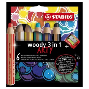 STABILO Woody Colored Pencil Sets offer a colorful and versatile artistic experience. Each set contains an assortment of these pencils, which serve not only as colored pencils but also as watercolor crayons and crayons.