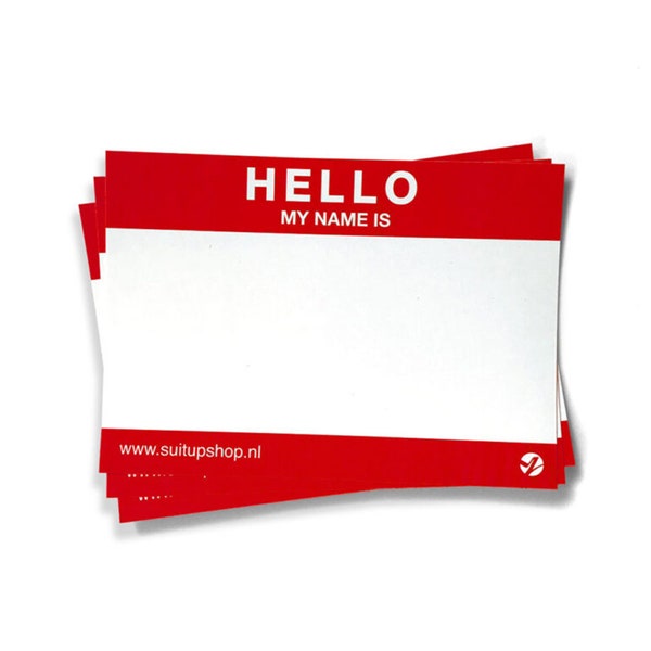 Hello My Name is stickers 50st Rood