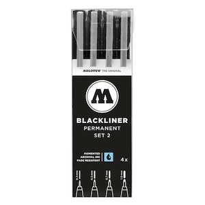 Kit di pennarelli permanenti Molotow Blackliner 4x Blackliners kit 3