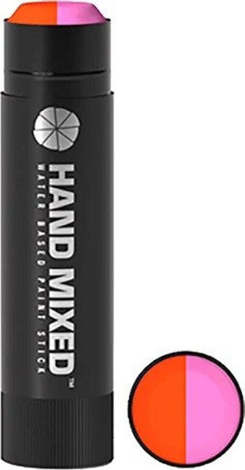 Hand mixed duo Water Based Paint Stick. Mini version. Opaque, Available in 11 different colour variations. Changes colours when drawing or writing.