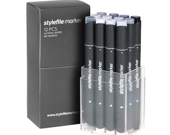 Stylefile graue Marker Kits 12 Stück