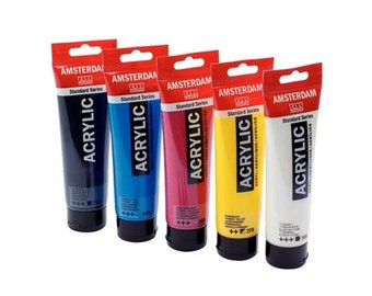 Amsterdam Acrylic Paint Set - 5 basic colours - 120ml tubes