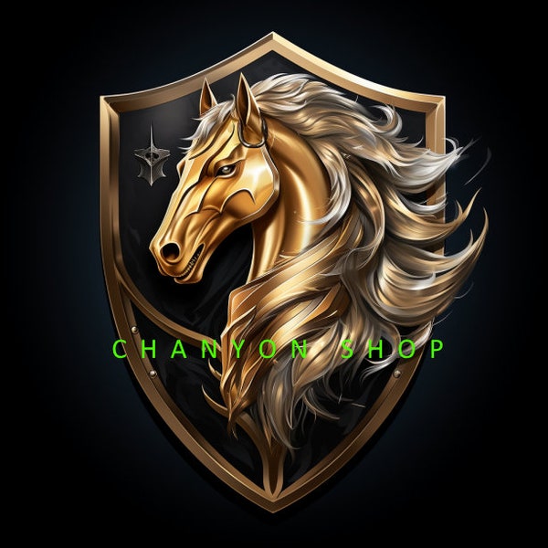 Horse Logo Design, Gold Horse Logo, Coaching Logo Design, Power Logo, Business Logo Design,