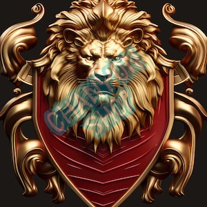 Lion Logo golden PNG Premium - Nur digitaler Download