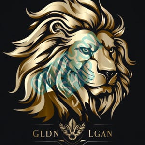 Elegante logo del leone dorato, clipart, logo aziendale PNG, SVG - Solo download digitale