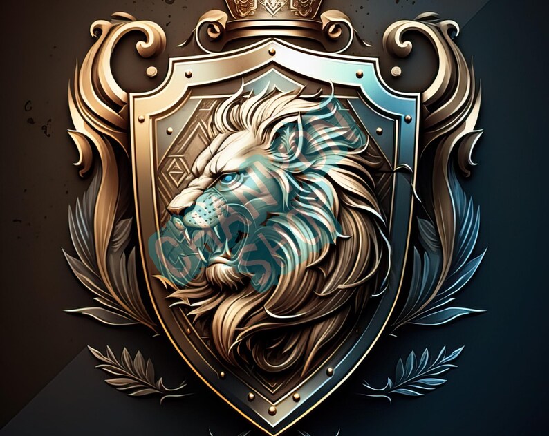 A Majestic Lion Logo Bronze Jpeg, PNG Digital Download Only - Etsy