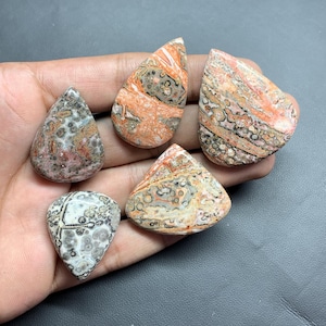 Natural Leopard Skin Jasper Cabochon, Wholesale Lot Cabochon By Weight With Different Shapes And Sizes Used For Jewelry Making