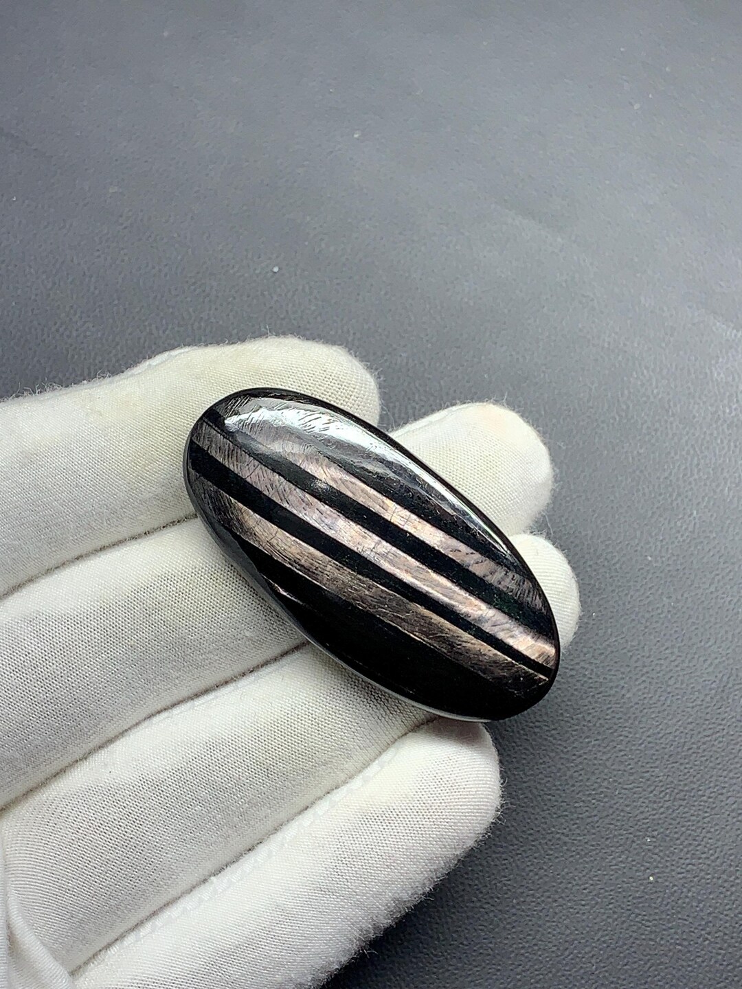 Hypersthene Cabochon, Chatoyant Gemstone for Jewelry Making (48x25mm ...