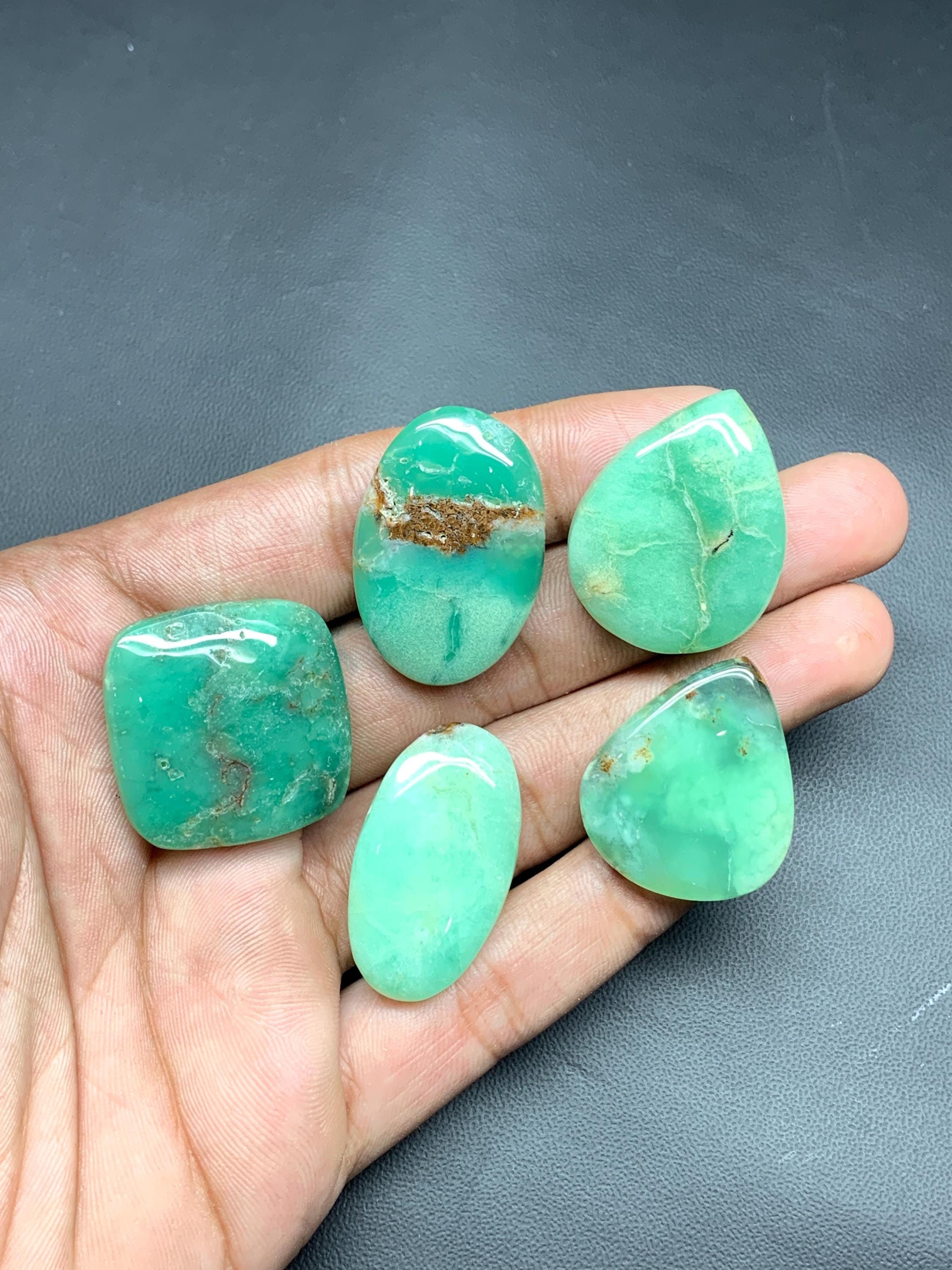 Chrysoprase Cabochons Lot Chrysoprase Gemstone Lot Chrysoprase Loose semi precious Jewelry making Lot gemstone.