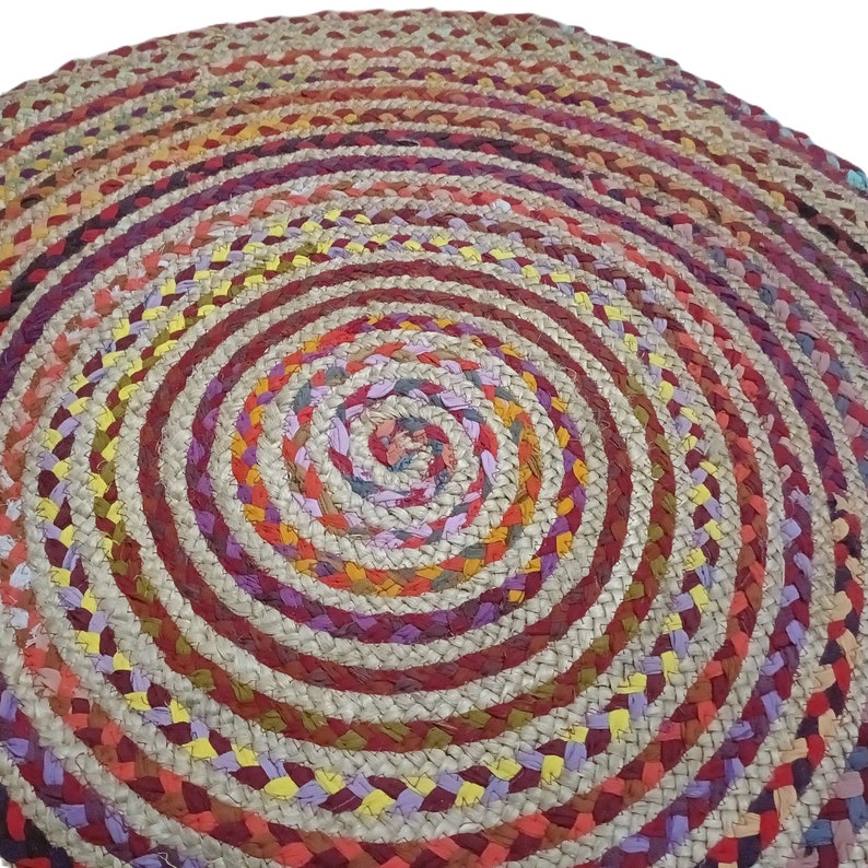 Rust Multi Color Round Rugs Traditional Rugs Room Decor Carpet Custom Size Colourful Cotton Carpet image 6