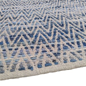 Denim Blue Home Decor Table Runner Rug / Zig Zag Pattern Runner Rug / Modern Decor / Home Decor, Bohemian Rag Rug image 8