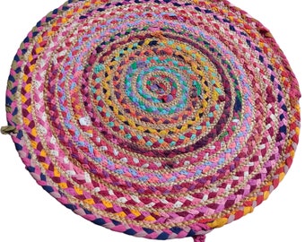 2 , 3, 4, 5, ,6 ,7, 8, Ft Round Cotton Rag Rug / Easter Decor Pink Rug / Girls Room Rug