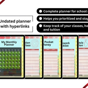 Meow Planner (School Editon). Digital Undated-Interactive Student Planner Suitable for PDF Annotation Apps (Eg: Goodnotes, Notability).