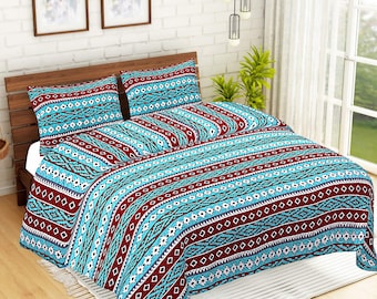 Magnifique couvre-lit de 3 pièces, couvre-lit, couette king size, idéal pour tous les événements. Couvre-lit coloré, couvre-lit indien.