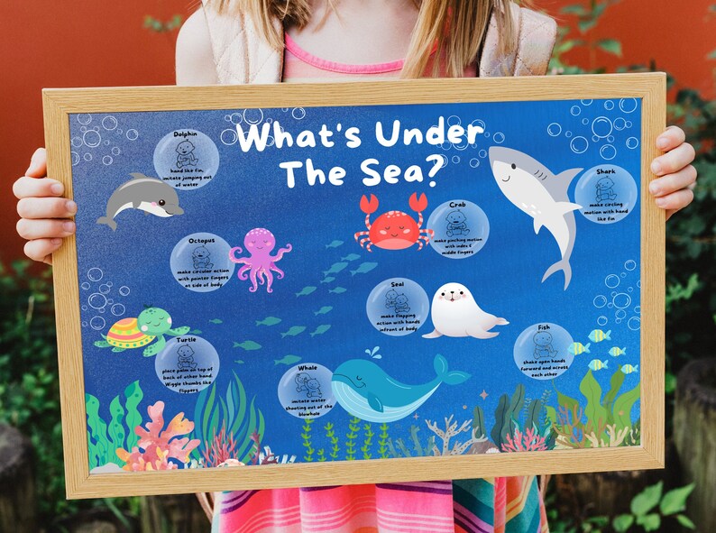 Sign Language Poster Auslan Kids Wall Art Under the Sea Etsy Australia