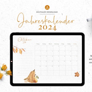 Printable Annual Calendar 2024 Monthly Planner with To-Do List image 1