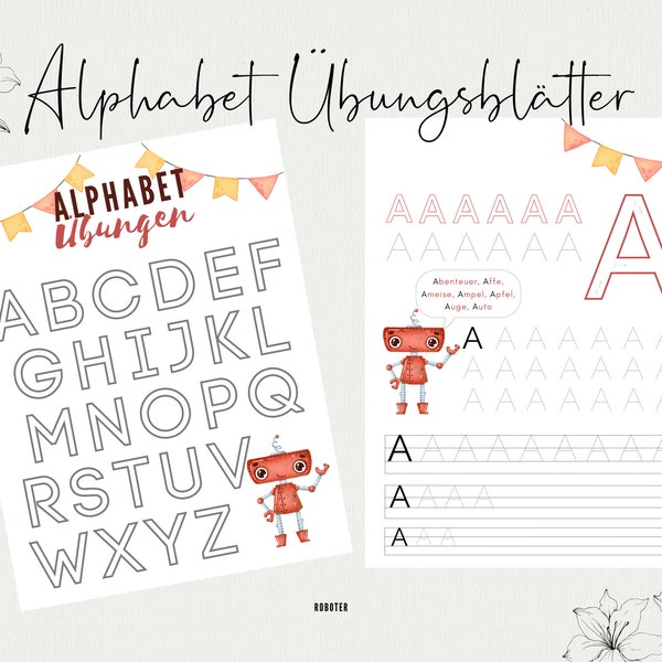 Robot Alphabet Etsy