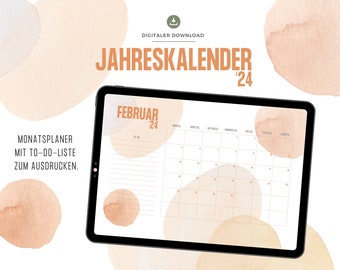 Annual calendar 2024 "Circles" with to-do list