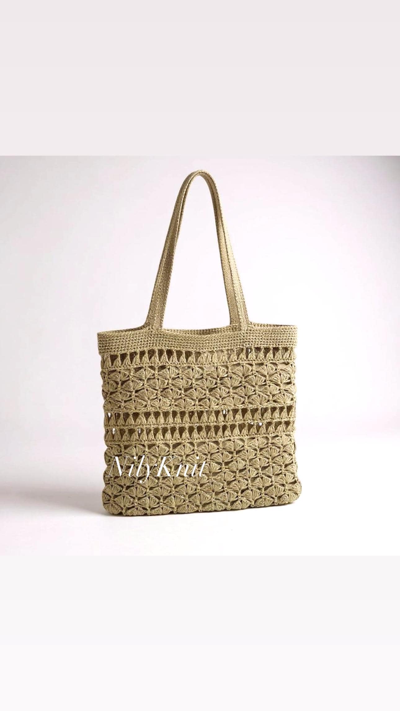 Crochet Tote Bag, Eco-Friendly Biodegradable Yarn Raffia Bag, Boho Beach Shoulder Bag, Handmade Summer Fashion Accessory