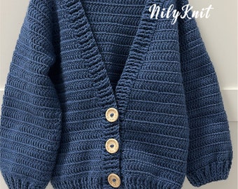 Adorable handmade knitted baby cardigan for sweater weather -Adorable baby cardigan for chilly days, crochet jacket