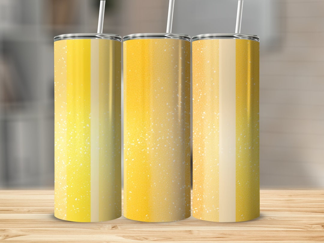 Yellow Glitter Tumbler Wrap 20 Oz Sublimation Designs Tumbler Etsy