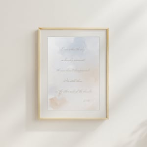 Printable Wall Art with Eckhart Tolle&#39;s Inspirational Quote for Life and Positivity with Neutral Watercolor Background | Instant Download