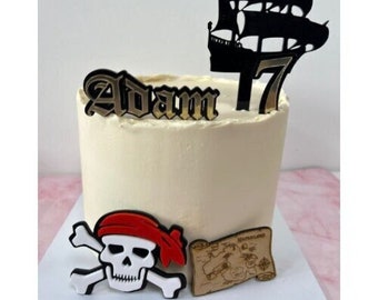 Personalised Pirate Cake Topper Set