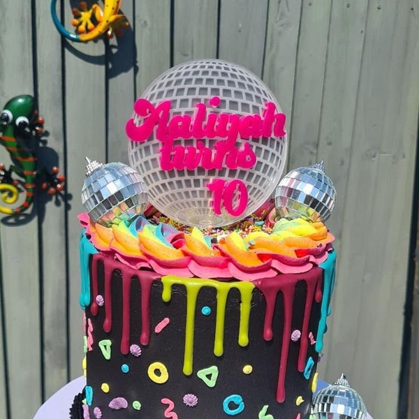 Personalisierte Disco Cake Topper