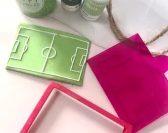 Football Pitch Cookie Stamp & Cookie Cutter Fathers Day Football Party