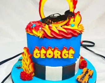 Personalised Hotwheels Style Cake Topper