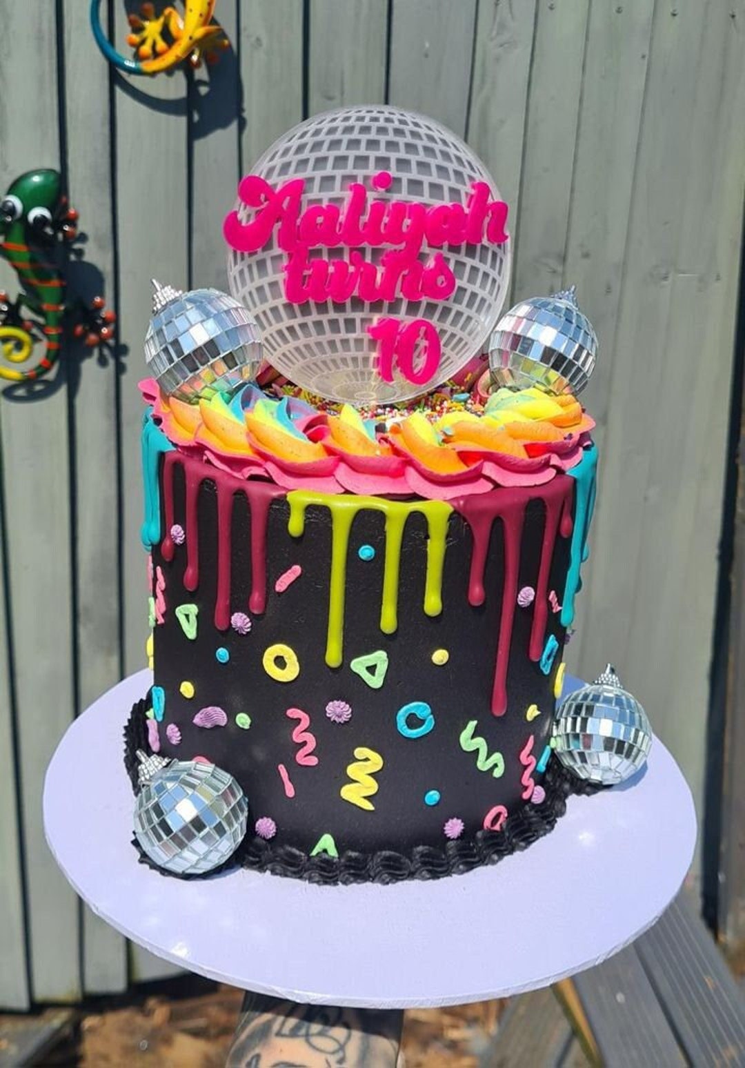 Personalised Disco Cake Topper Etsy