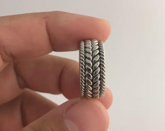Ring Handgefertigter Edelstahl Schweißdraht silberfarben #3