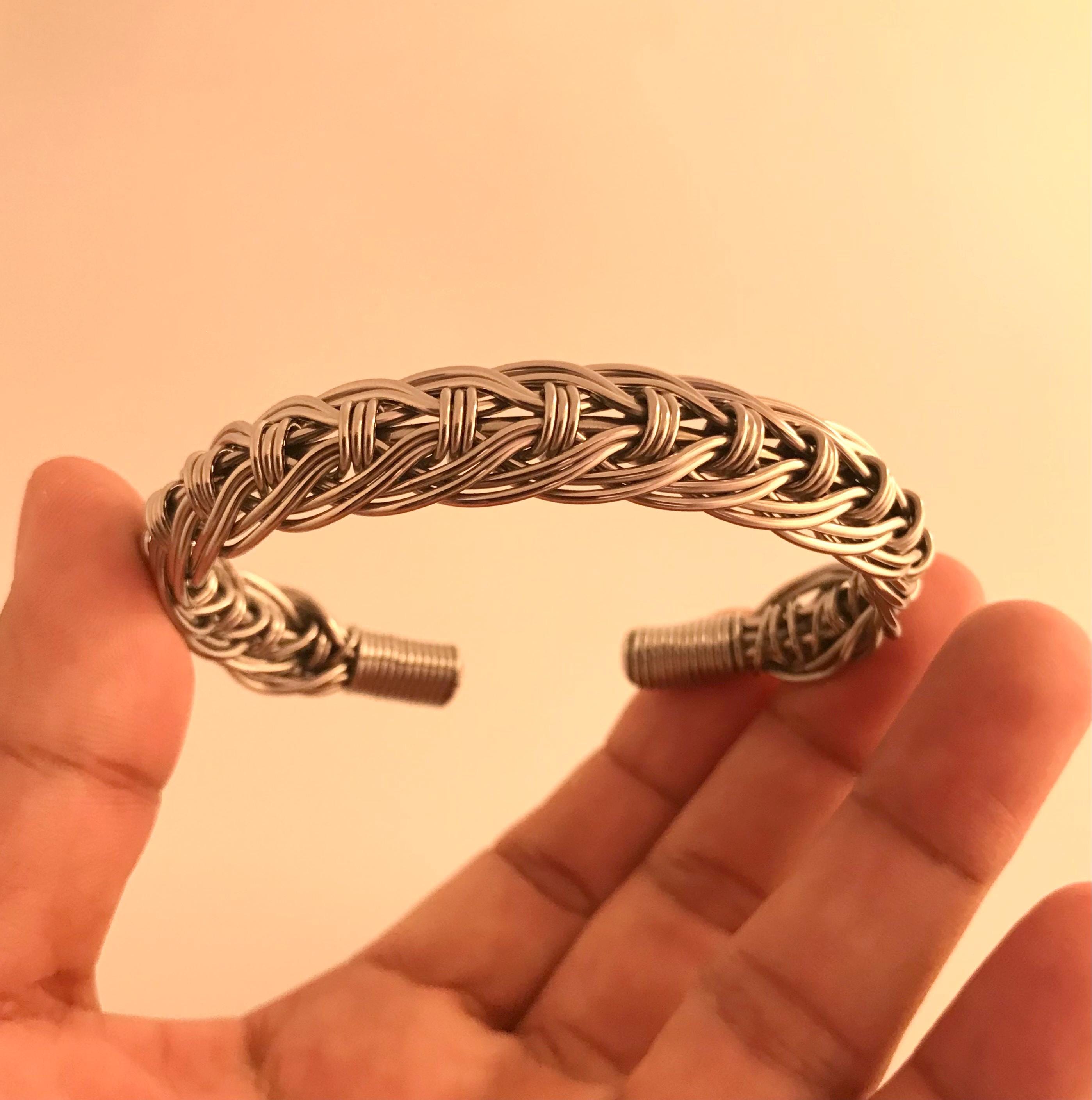 ブレスレット バングル ハンドメイド ステンレススチール溶接ワイヤー 