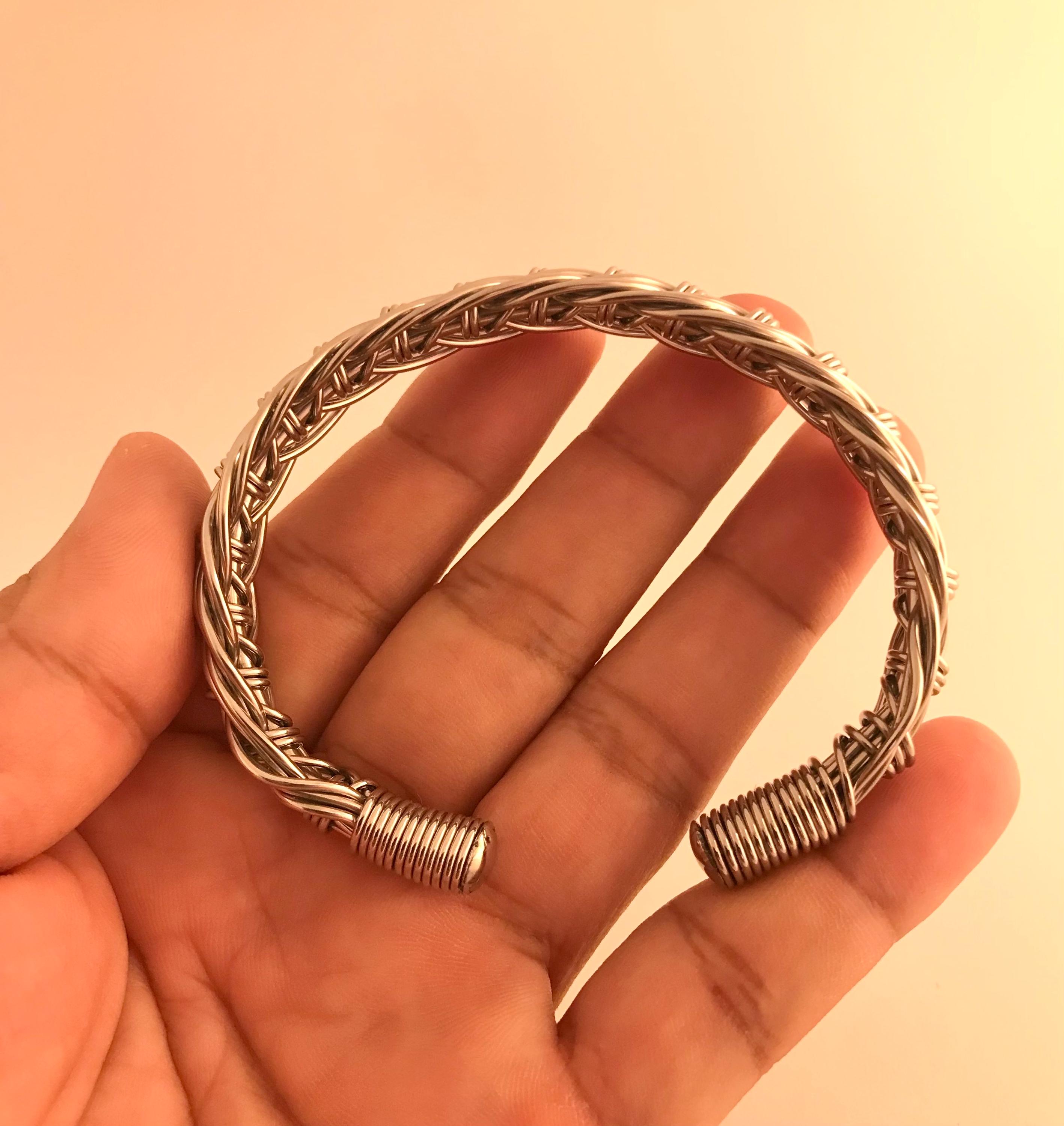 ブレスレット バングル ハンドメイド ステンレススチール溶接ワイヤー 