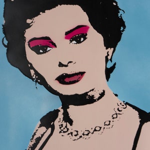 Sophia Loren handpulled screenprint dark blue