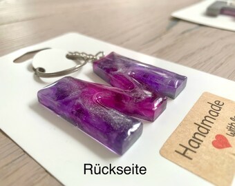Produktbild von Rosa Und Lila Glitzer Initial Schlüsselanhänger // Individueller Schlüsselanhänger, Personalisiertes Geschenk, Name Schlüsselanhänger Mit Quaste - Österreich