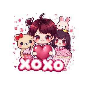 Linda imagen de Anime Valentine XOXO sin fondo