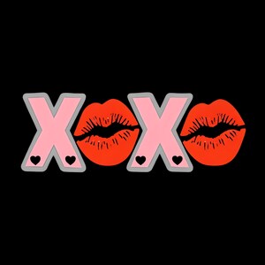 Giocoso ed elegante, grazioso ciondolo con un tocco di amore, per San Valentino XOXO con baci e rossetto Download digitale senza sfondo