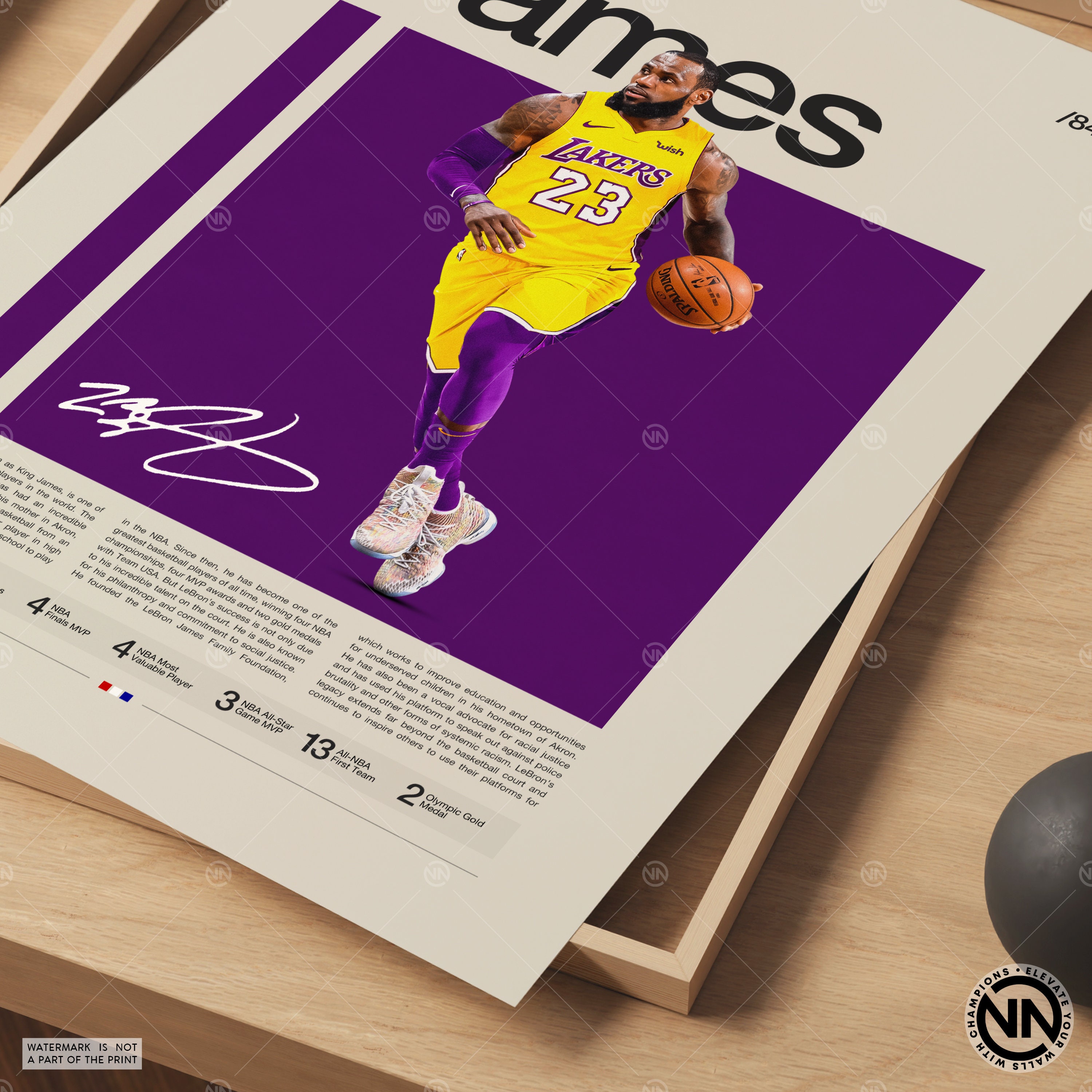 Lebron James Poster, LA Lakers Print, NBA Poster, Sports Poster, Mid