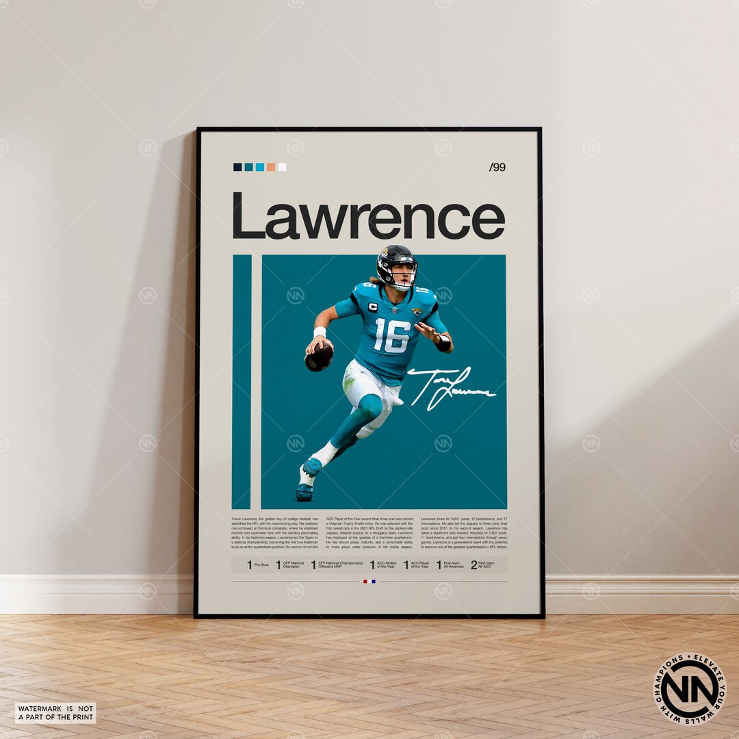 Trevor Lawrence Poster Jacksonville Jaguars NFL Poster Etsy